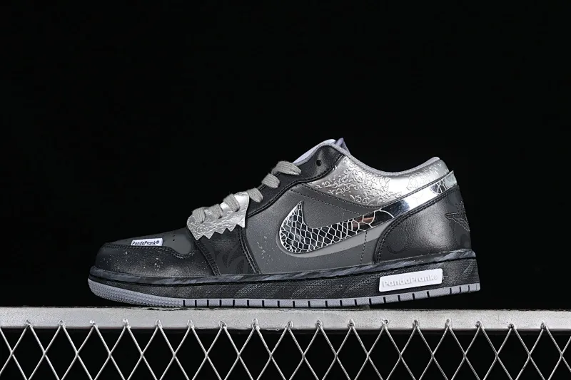 All categories Air Jordan Jordan series basketball shoes Air Jordan 1 Low Air Jordan 1 Low AJ1 Joe 1 Panda Prank Modern Wei Realm Gray Series Black and Silver Gray Low-top Cultural and Casual Shoes 553560-053